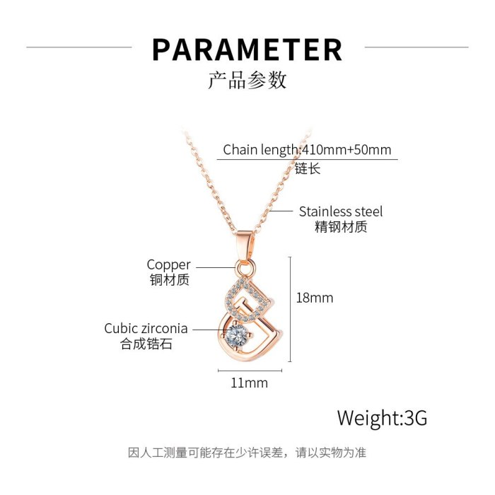 Summer New Hong Kong Style Hip Hop Necklace Creative Personality Letter Pendant Elegant Simple Women's Necklace Gb043