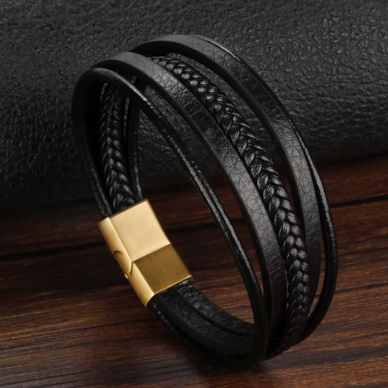 New Woven Multi-Layer Leather Bracelet Ethnic Style Retro Accessories Jewellery Men 'S Bracelet In Stock