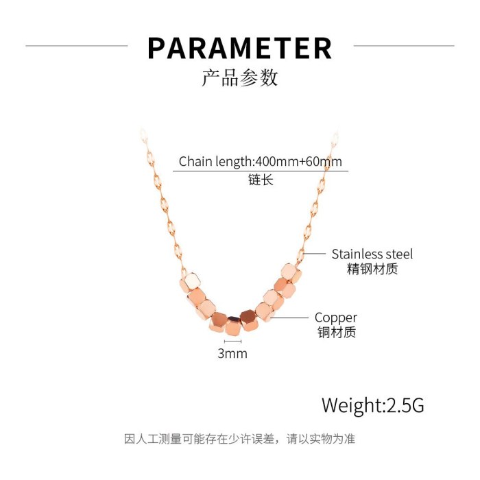 Japanese and Korean Ins Simple Elegant Small Square Necklace Female Clavicle Chain Pendant for Girlfriend Gb038
