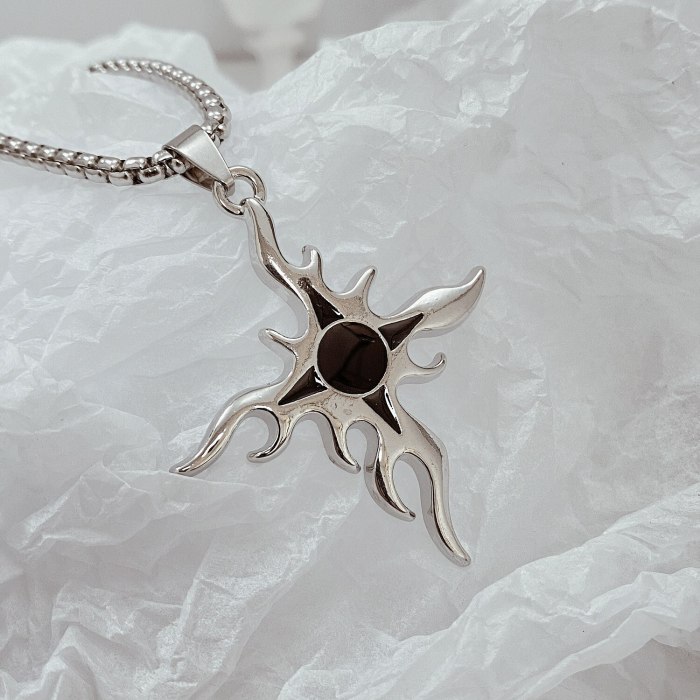 Korean Style Simple All-Match SUNFLOWER Alloy Pendant Men's and Women's Necklace Couple Gift for Girlfriend Gb1969