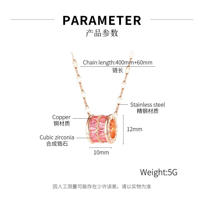 Korean-Style Zircon Small Waist Necklace Versatile Elegant Lucky Beads Clavicle Chain Pendant Female Gb039