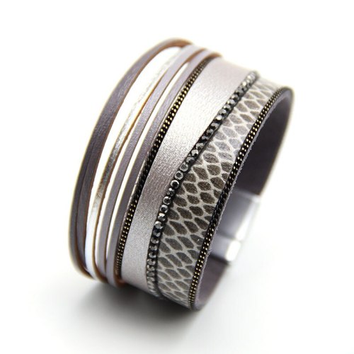 Snake Skin Pattern Rhinestone-Encrusted European and American Style Bracelet Jewelry Bracelet Ladies' Bracelet Jewelry
