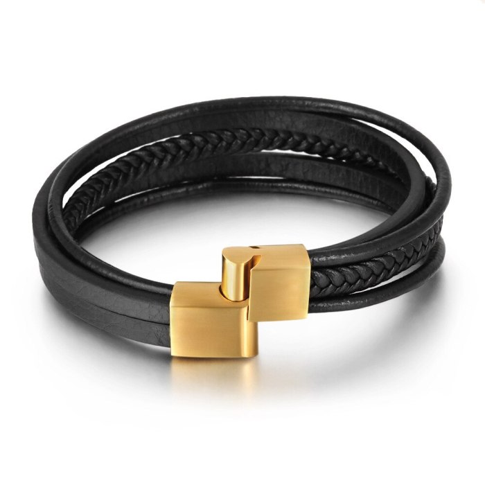 New Woven Multi-Layer Leather Bracelet Ethnic Style Retro Accessories Jewellery Men 'S Bracelet In Stock