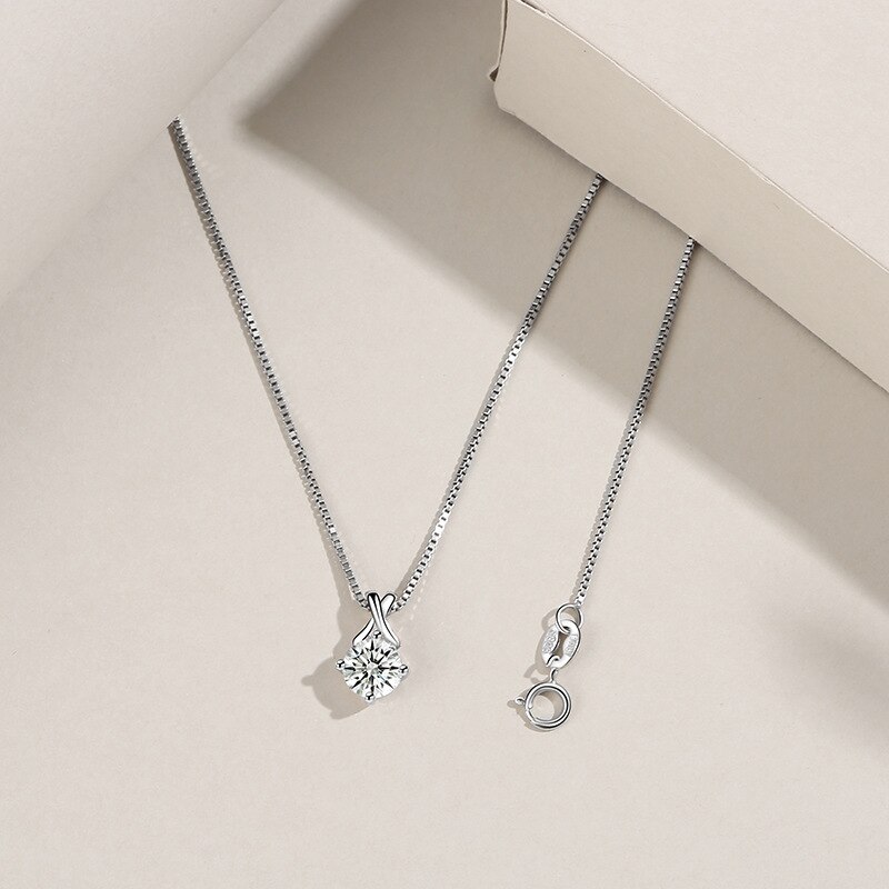 S925 Sterling Silver Zircon Pendant Female Ornament Fashion Korean Style Necklace Pendant A1828