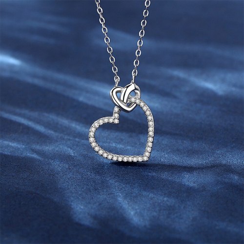 S925 Sterling Silver Hollow Love Star Winding Clavicle Chain Temperament New Pendant Necklace A463