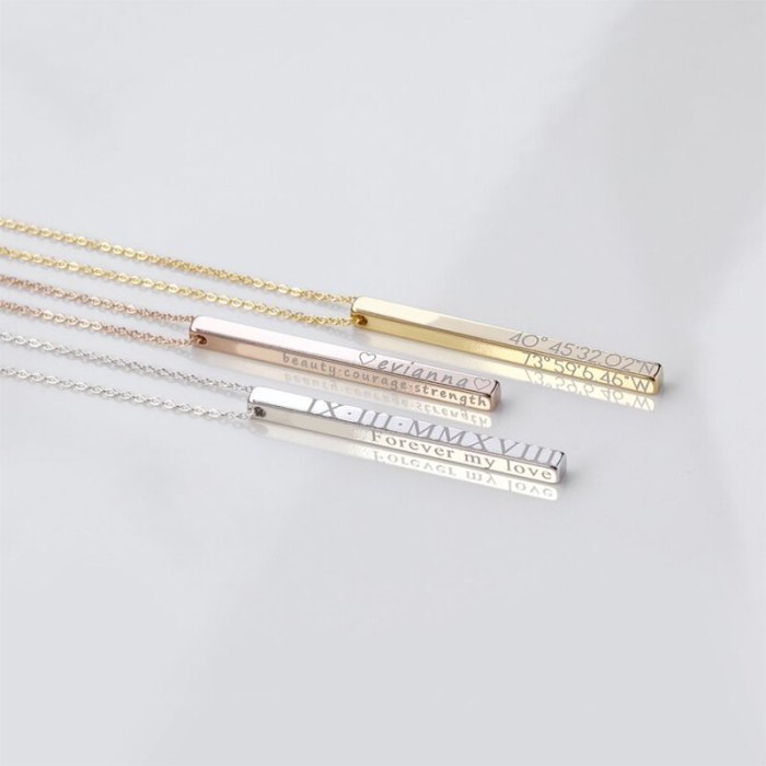 Personalized Necklace Vertical Bar Necklace Friendship Jewelry Graduation Gift Mothers Day Gift Idea Name Necklace women Gift