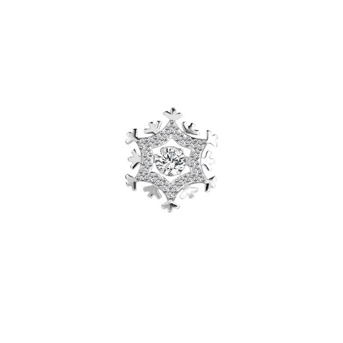 S925 Sterling Silver Snowflake Necklace Women's Simple Fashion Elegant Graceful Hollow Micro Inlaid Zircon Single Pendant A959