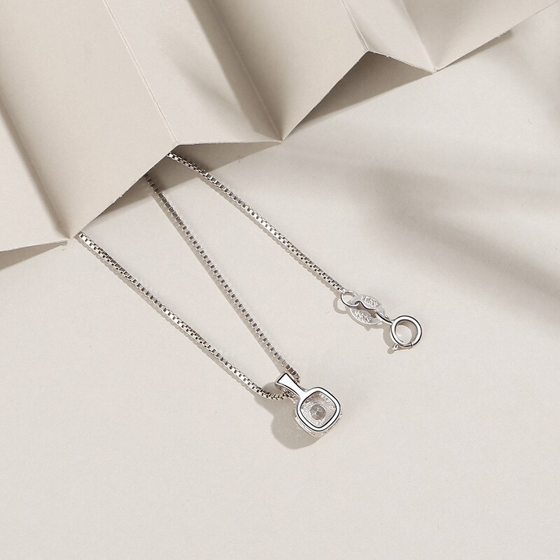 S925 Sterling Silver Pendant Female Accessories European and American Simple Zircon Necklace Silver Necklace Pendant A1829