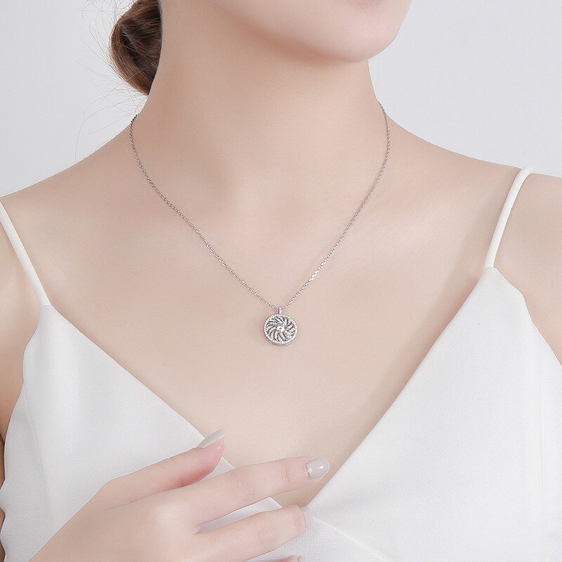 Necklace New Style Women's Personality Fashion Elegant 925 Sterling Silver Micro Inlaid Zircon Flower Single Pendant A419a