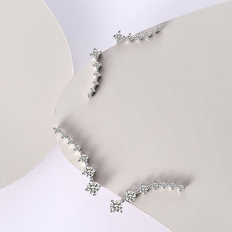 925 Sterling Silver Ornament Women's Korean-Style Versatile Zircon Earrings U-Shaped Ear Clip Popular Cross-Border