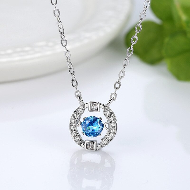 S925 Sterling Silver Pendant Necklace Trending Creative Silver Accessories Shaking Zircon Christmas Gift