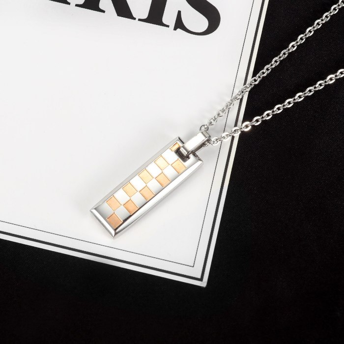 Ornament Hong Kong Style Street Hip Hop Pendant Simple All-Match Stainless Steel New Couple Necklace