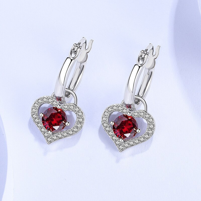 S925 Sterling Silver Earrings Wholesale Love Heart Earrings Female Temperament Ins Style Korean Ornament