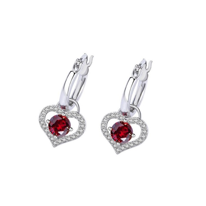 S925 Sterling Silver Earrings Wholesale Love Heart Earrings Female Temperament Ins Style Korean Ornament