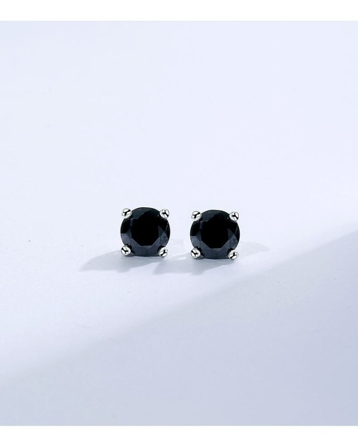 Classic Four-Claw Popular Zircon Stud Earrings Female S925 Sterling Silver Earrings Korean Wholesale