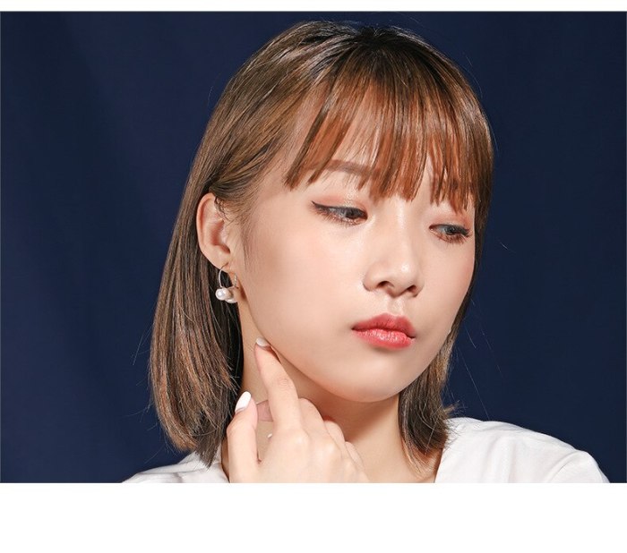 S925 Sterling Silver Shell Pearl Ear Studs Women's Fashion Korean Style Ball Bead Earrings Small Earrings Silver Jewelry E2035