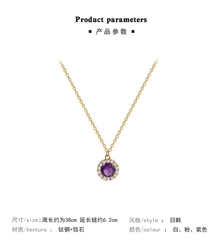 INS Fashion Personalized Zircon Pendant Necklace Women's Elegant Simple Korean Style Clavicle Chain Jewelry Wholesale
