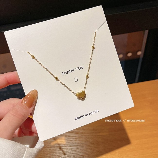 Korean Fashion Love 18K Titanium Steel Necklace Female Ins Personality Temperament Clavicle Chain Pendant Jewelry Wholesale