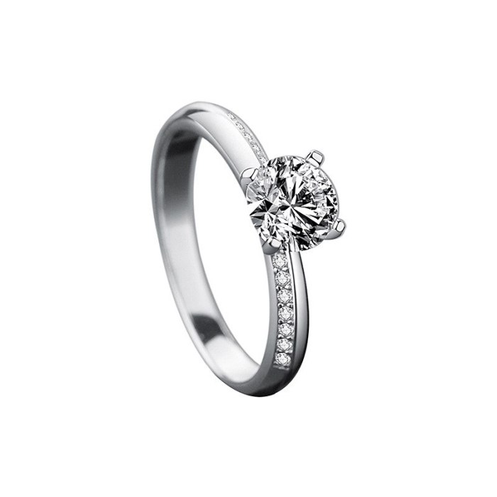 S925 Sterling Silver Moissanite Ring High-End Elegant Closed Four-Claw Diamond Ring Wedding Valentine's Day Gift