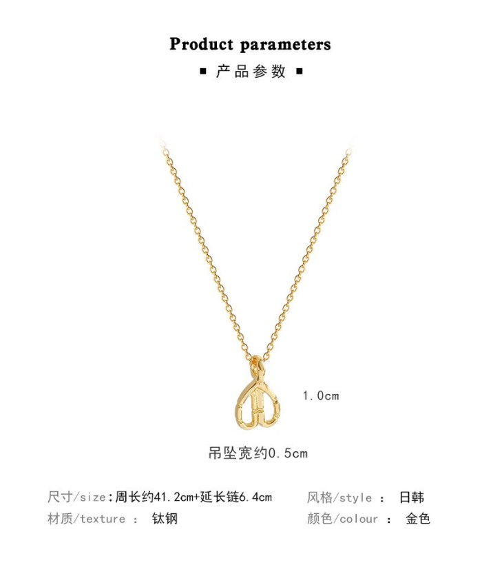 New Design Sense Love Pendant Titanium Steel Necklace for Women Ins Minimalist Style Fashion Short Necklace