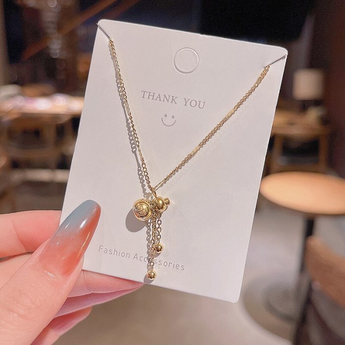 INS Trendy Gourd Titanium Steel Necklace Female Personality Creative Fashion Clavicle Chain Necklace