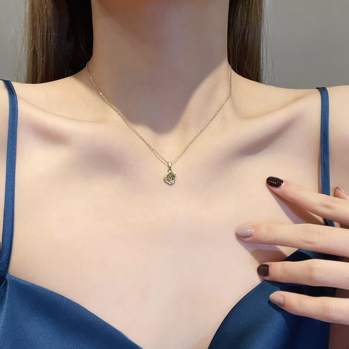 Fashion Design Geometric Irregular Pendants Titanium Steel Necklace Women's Simple Temperament Girlfriend Gifts Clavicle Chain
