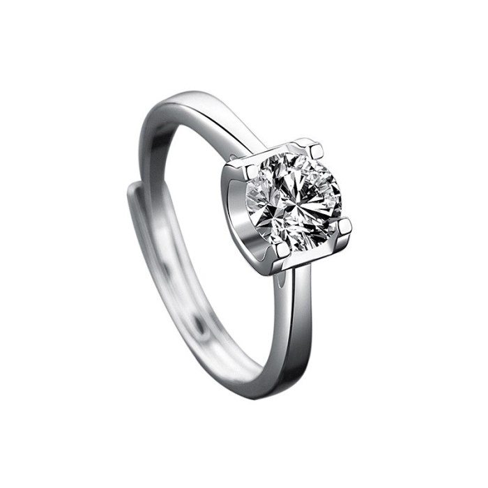 S925 Sterling Silver Moissanite Ring Ins Classic Elegant Graceful Valentine's Day Index Finger Ring Gift