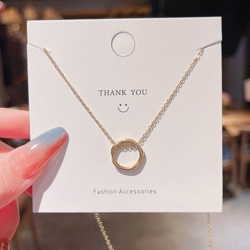 New Irregular Circles Titanium Steel Necklace for Women Personality Minimalist Elegant Design Clavicle Chain Wholesale