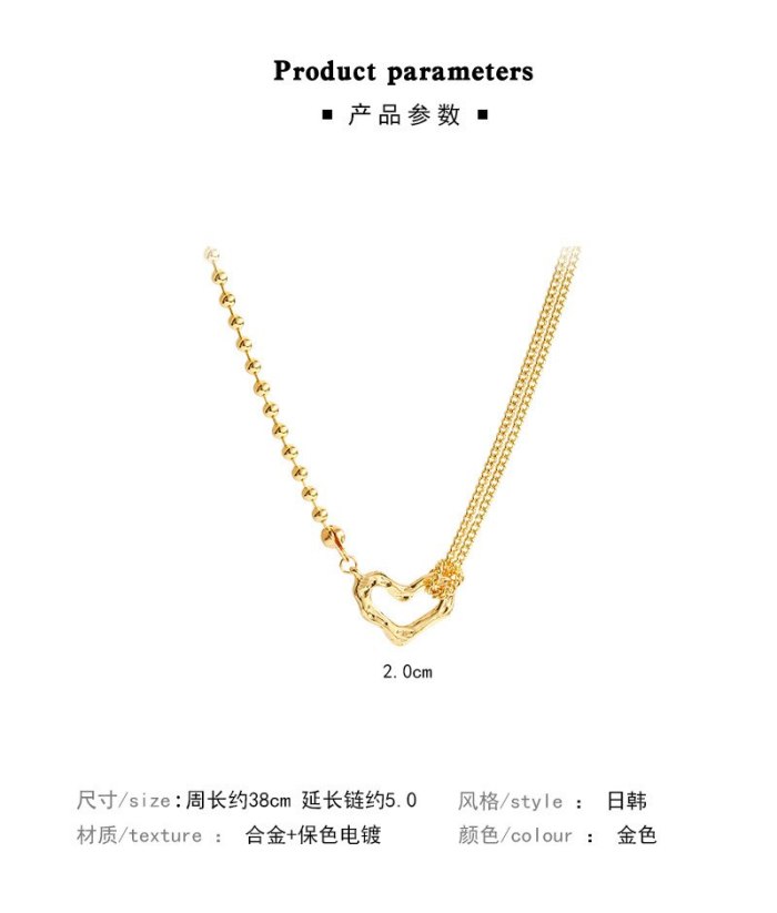 2021 New Korean Style Necklace Female Personality Design Love Pendant Creative Clavicle Chain Girlfriends Gift Necklace