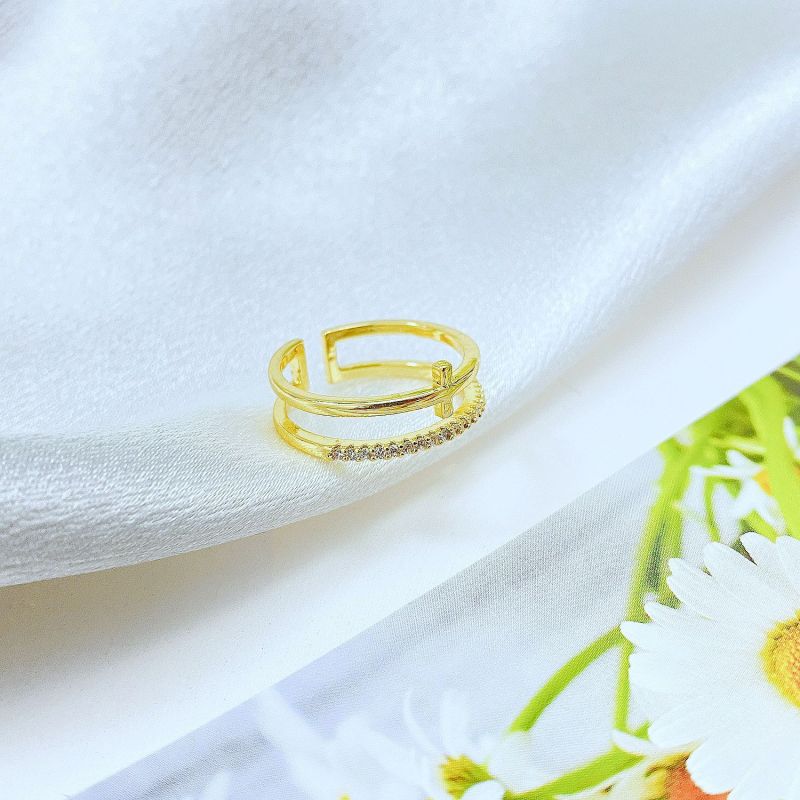 Ornament Ins Special-Interest Design Simple Cold Style Index Finger Ring Fashion Personality Gold Plated Open Ring