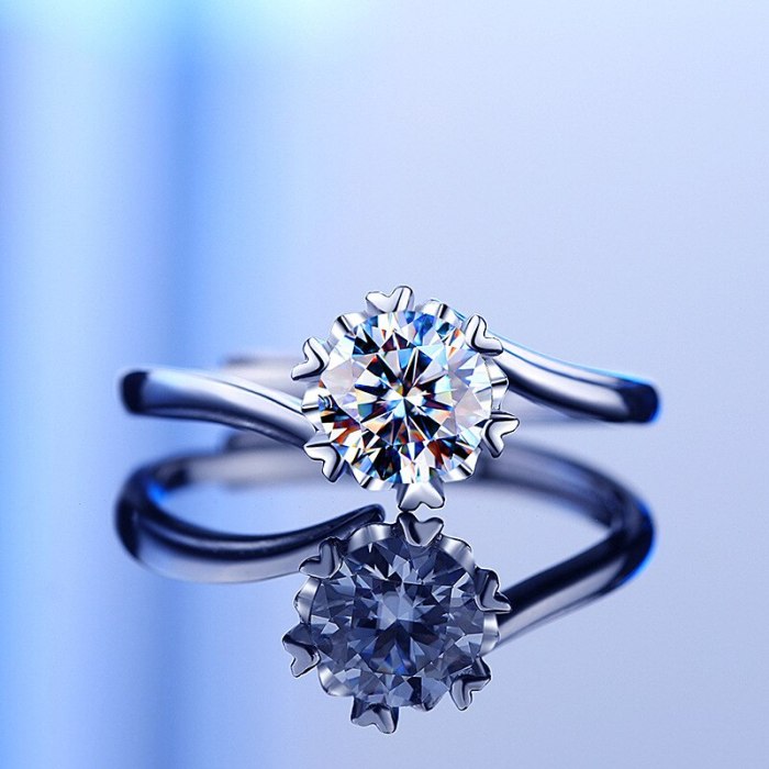 S925 Sterling Silver Moissanite Ring Ins Fashion Swing Arm Snowflake Diamond Women's Ring Qixi Gift