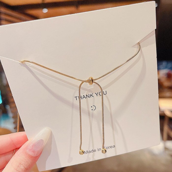 Adjustable Snake Bone Necklace Women's Korean-Style Ins Cold Pull-out Pendant Minimalist Design Temperament Clavicle Chain
