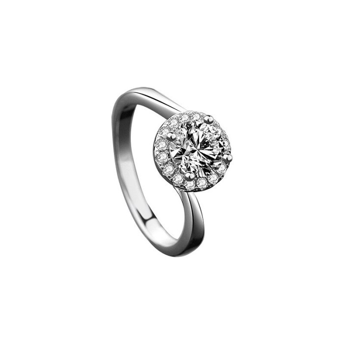 S925 Sterling Silver Proposal 1 Karat Four-Claw Moissanite Ring Women Wholesale