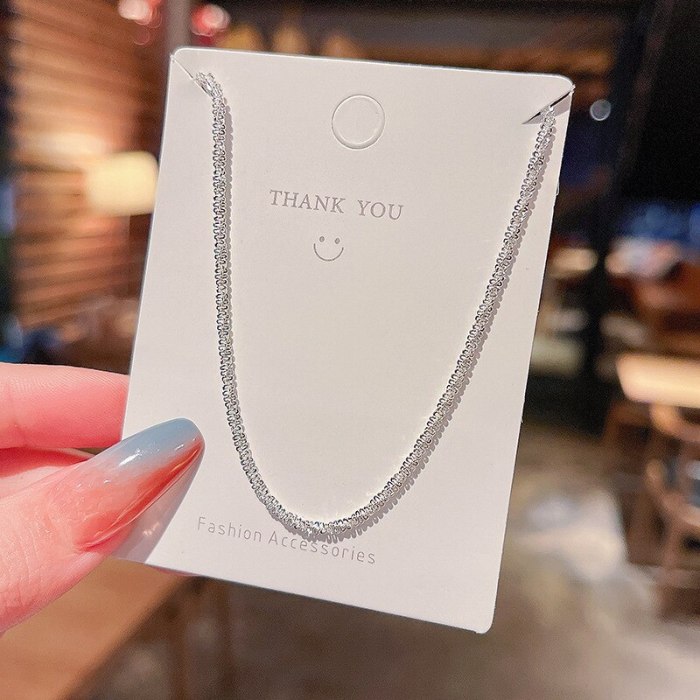 2021korean Style Sparkling Snake Bone Titanium Steel Necklace Women's High-Grade Simple Couple Clavicle Chain Pendant