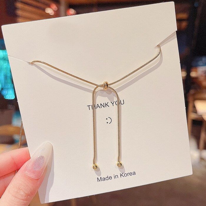 Adjustable Snake Bone Necklace Women's Korean-Style Ins Cold Pull-out Pendant Minimalist Design Temperament Clavicle Chain