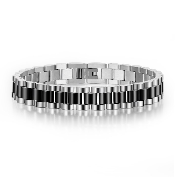 Ornament Japanese and Korean Fashion Men's Stainless Steel Bracelet Simple Personalized All-Match Men's Watch Chain 750