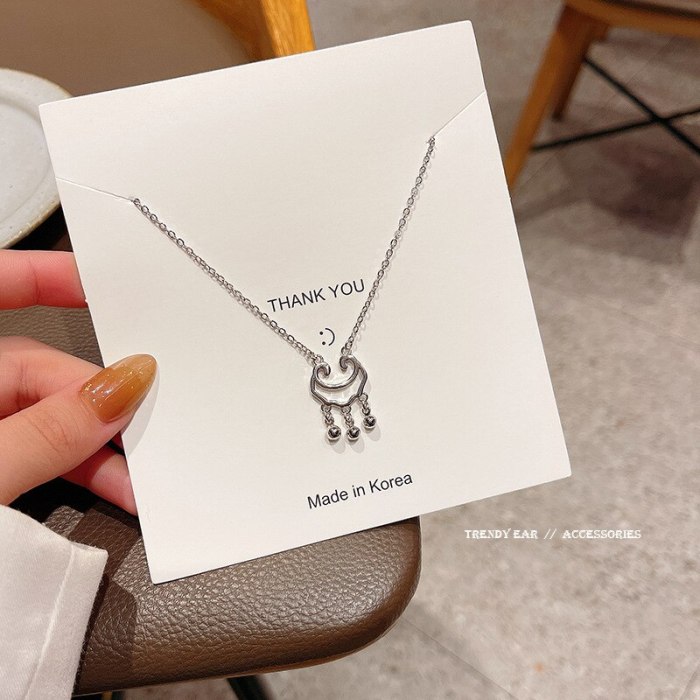 INS Trendy Silver Safety Lock Titanium Steel Necklace 2021 New Trendy Personalized Clavicle Chain Pendant