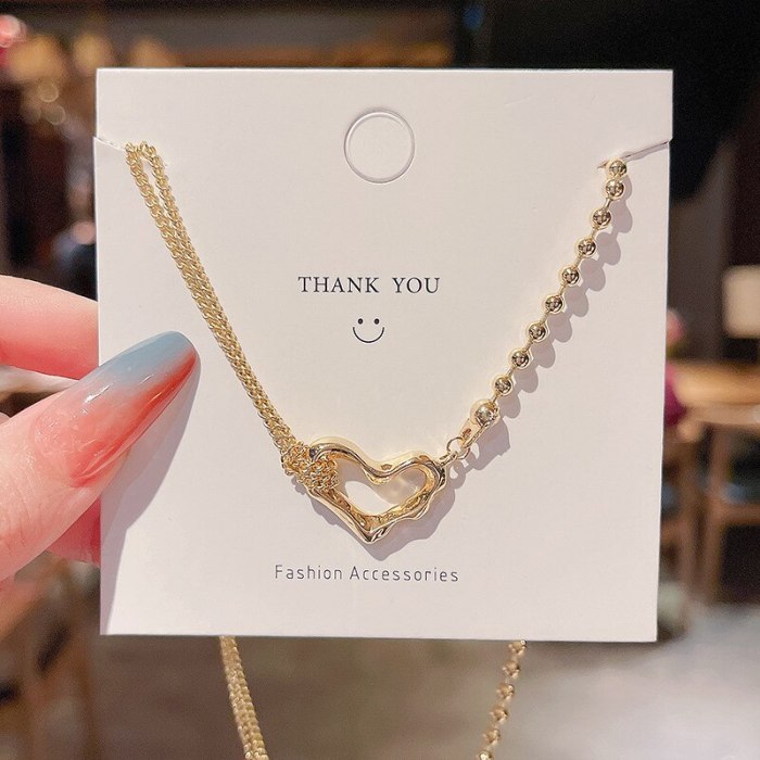 2021 New Korean Style Necklace Female Personality Design Love Pendant Creative Clavicle Chain Girlfriends Gift Necklace