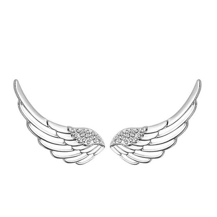 S925 Sterling Silver Ornament European and American Style Non-Piercing Ear Clip Wings U-Shaped Earrings Ear Studs
