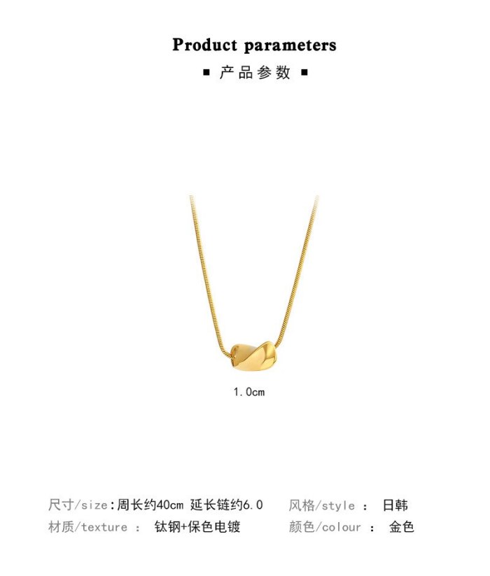Korean Personality Fashion Twisted Small Simple Pendant Necklace Female Ins Trendy Personality Titanium Steel Clavicle Chain