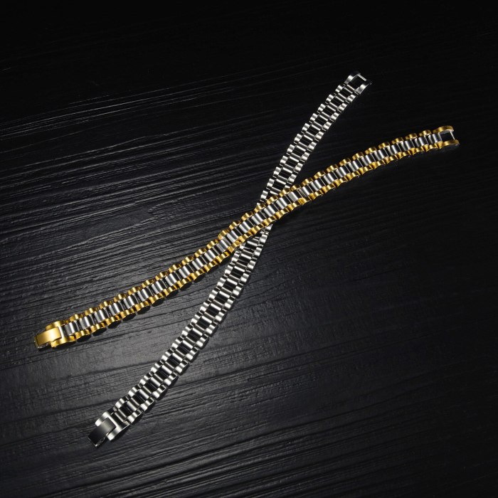Ornament Japanese and Korean Fashion Men's Stainless Steel Bracelet Simple Personalized All-Match Men's Watch Chain 750