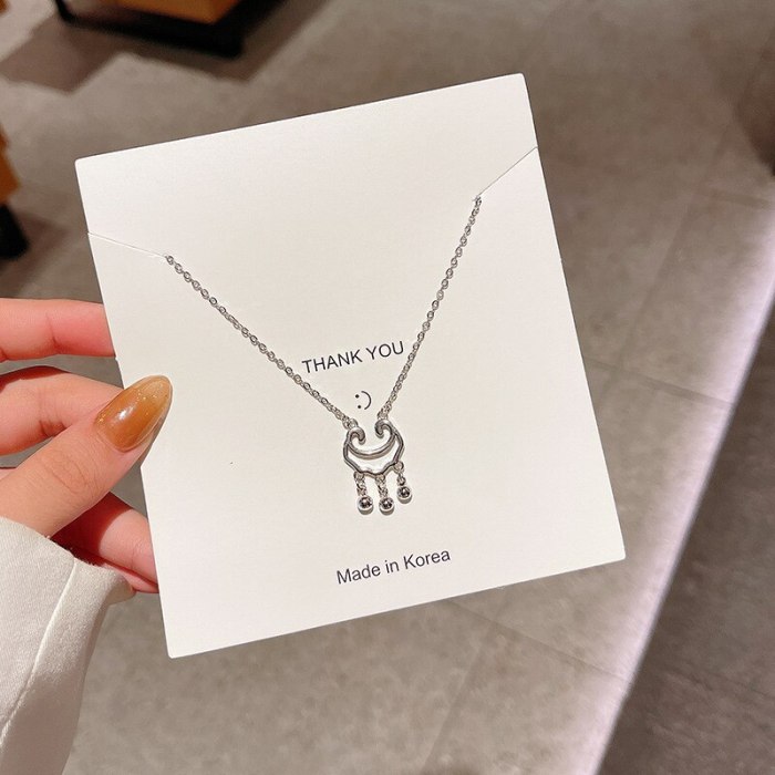 INS Trendy Silver Safety Lock Titanium Steel Necklace 2021 New Trendy Personalized Clavicle Chain Pendant