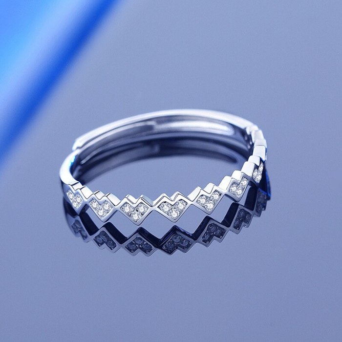 Hot-Selling New Arrival Moissanite Ring 925 Sterling Silver Ins Creative Classic Open Mouth Love Diamond Ring Cross-Border