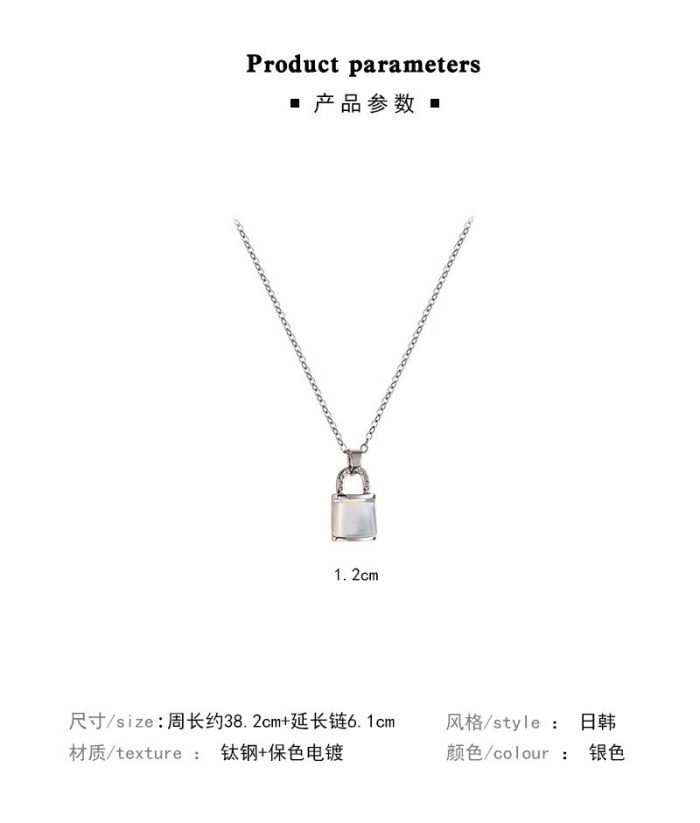 New Dignified Sense of Design Small Lock Pendant Necklace Titanium Steel Personal Influencer Same Style Fashion Short Necklace
