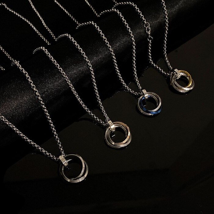 Pendant Necklace Men's Fashion Necklace Hip Hop Pendant Accessories Titanium Steel Personality Jewelry