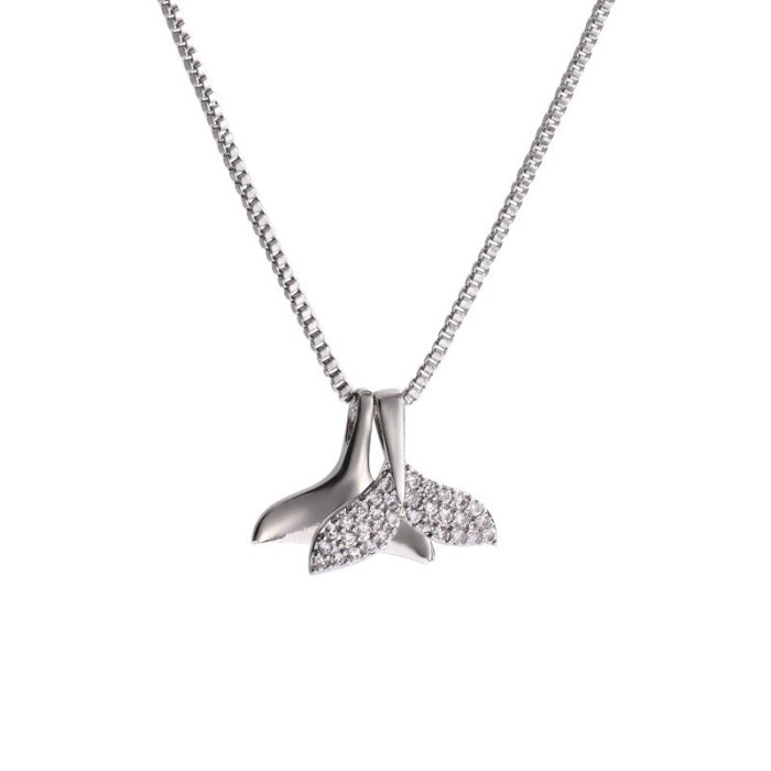 Korean Style New Dolphin Tail Necklace Ins Internet Celebrity Same Style Dignified Sense of Design Titanium Steel Clavicle Chain