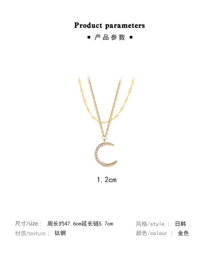 Titanium Steel Necklace Female Clavicle Chain Niche Design Tide Net Red Jewelry Temperament Rose Gold Pendant