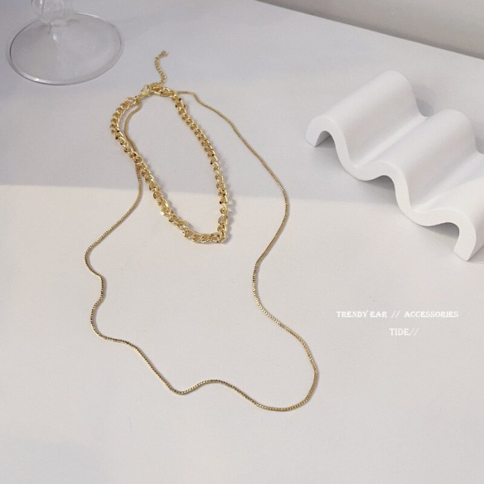 New Fashion Ins Chain European and American Men's and Women's Hip Hop Clavicle Graceful Online Influencer Pendant Fashion Chain