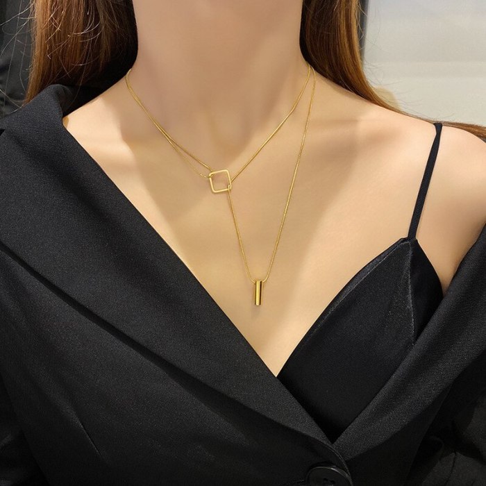European and American Style Fashionable Elegant Multi-Layer Clavicle Necklace Simple Personality New Ins Popular