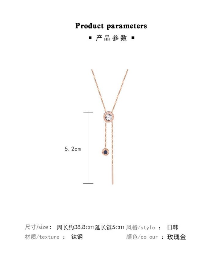INS Popular Net Red Rose Gold Titanium Steel Necklace for Women Niche Design Simple Elegant High-Grade Clavicle Chain Wholesale